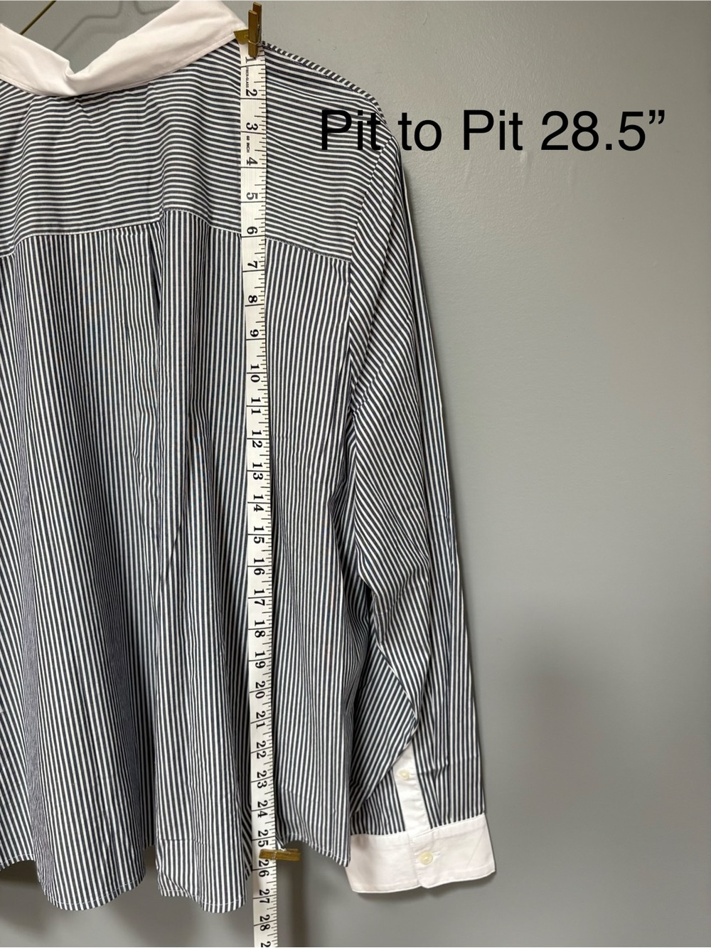 J. Crew NEW Women's Navy Pinstripe Button Shirt White Contrast Collar & Cuffs 3X - Picture 8 of 9
